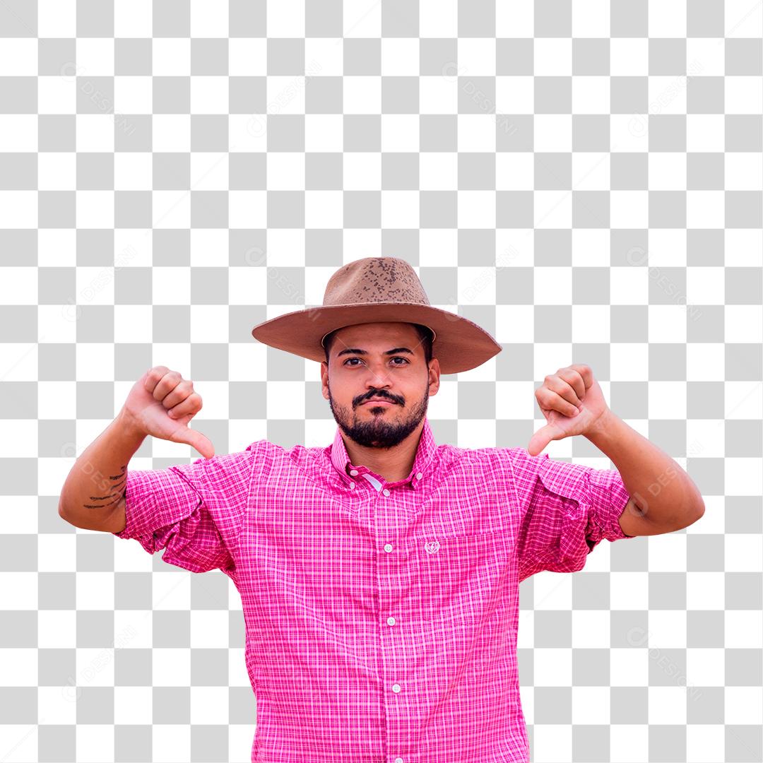 Homem jovem agricultor fazendo sinais com as mãos