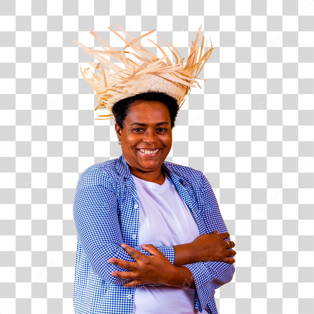 Mulher madura em roupas de festa junina