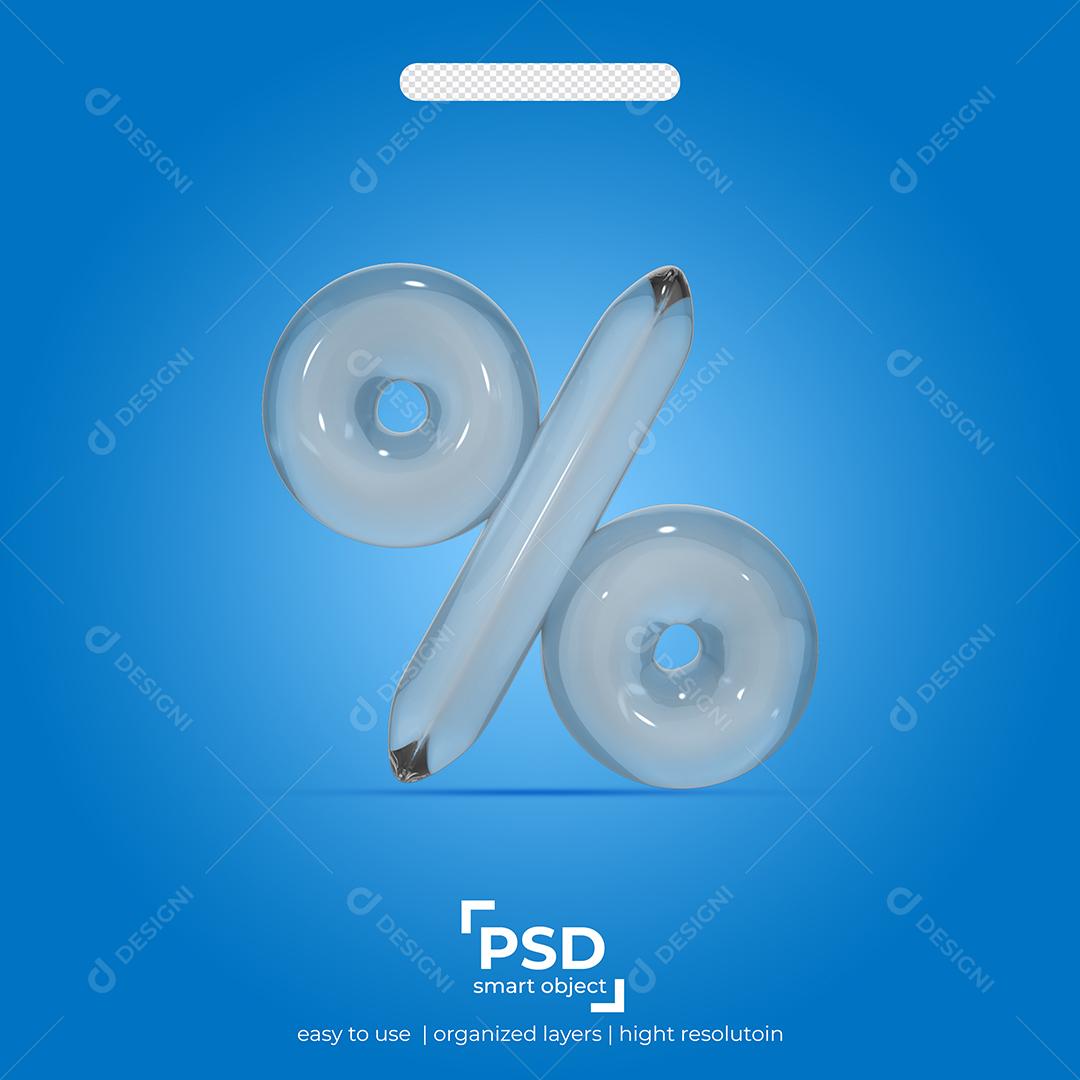 Porcentagem Estilo de Vidro 3D Para Composição PSD