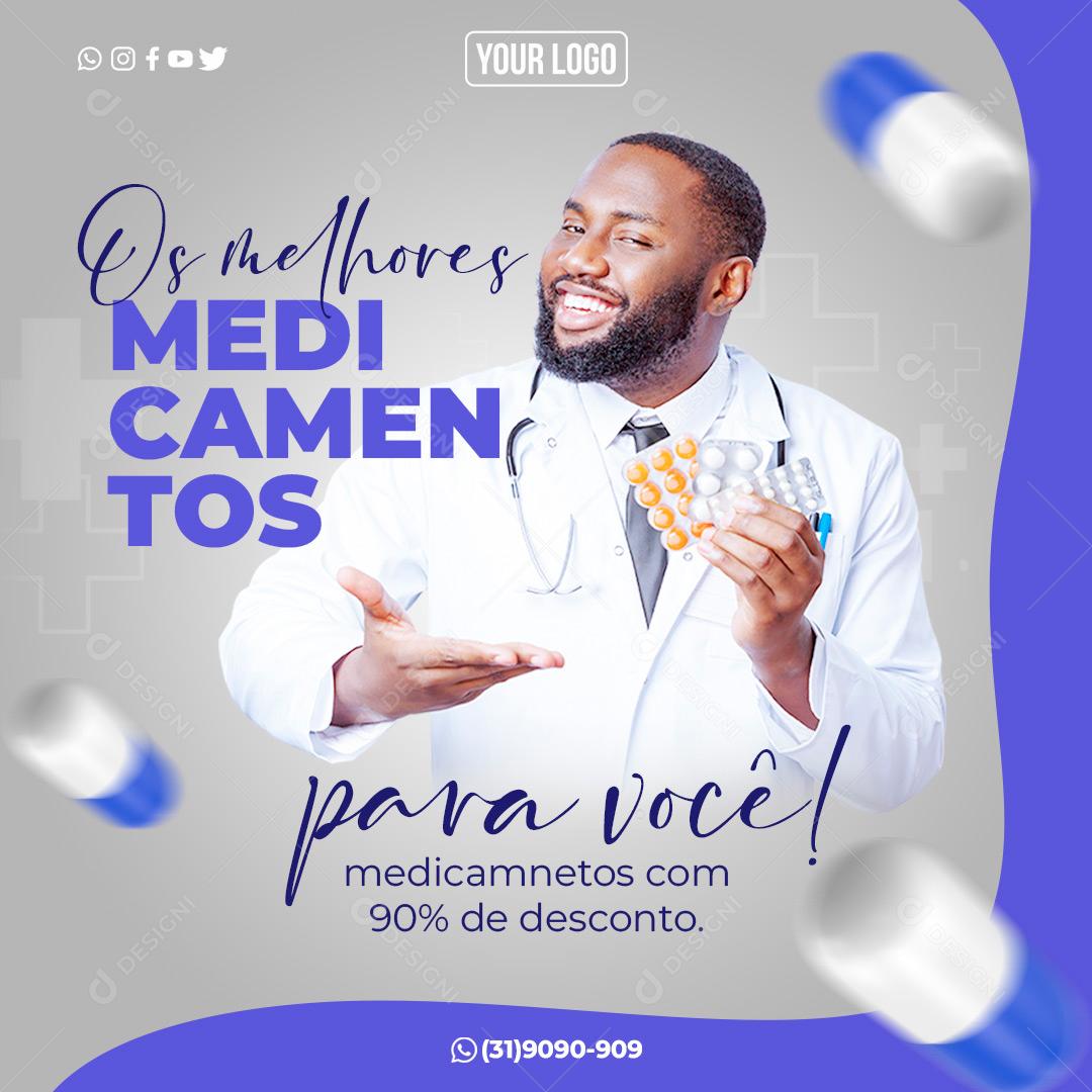 Os Melhores Medicamentos Para Você Social Media PSD Editável