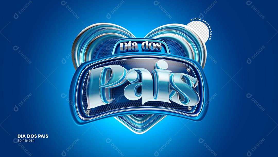 3D Stamp For Composition Father's Day Commemorative Date PSD