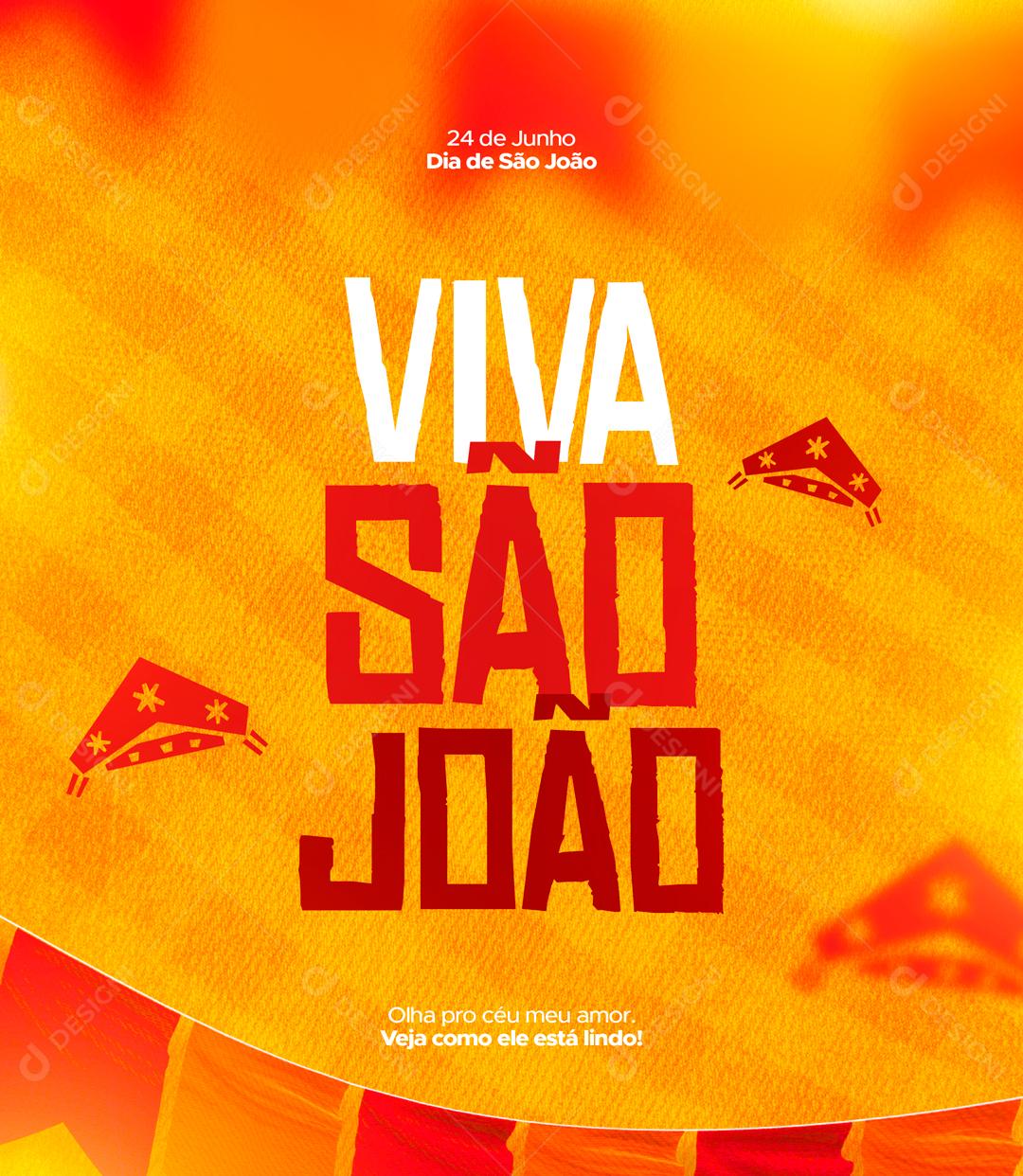 Viva São João 24 De Junho Dia De São João Social Media PSD Editável