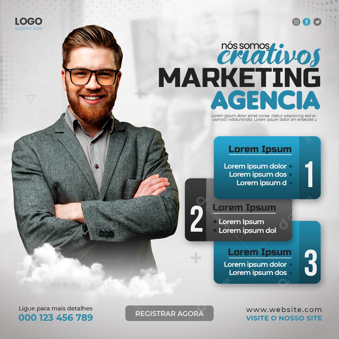 Social Media Marketing Nós Somos Criativos Agencias PSD Editável