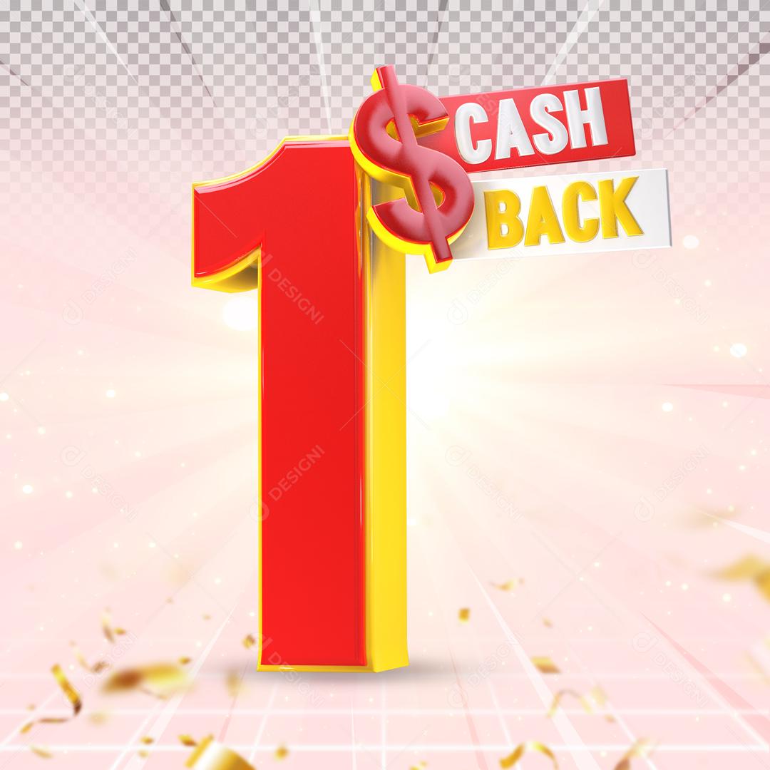 Número 3D Para Composição Vermelho e Dourado Cash Back PSD