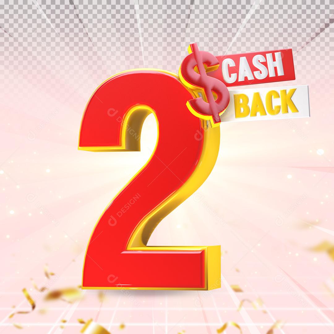 Número 3D Para Composição Vermelho e Dourado Cash Back PSD