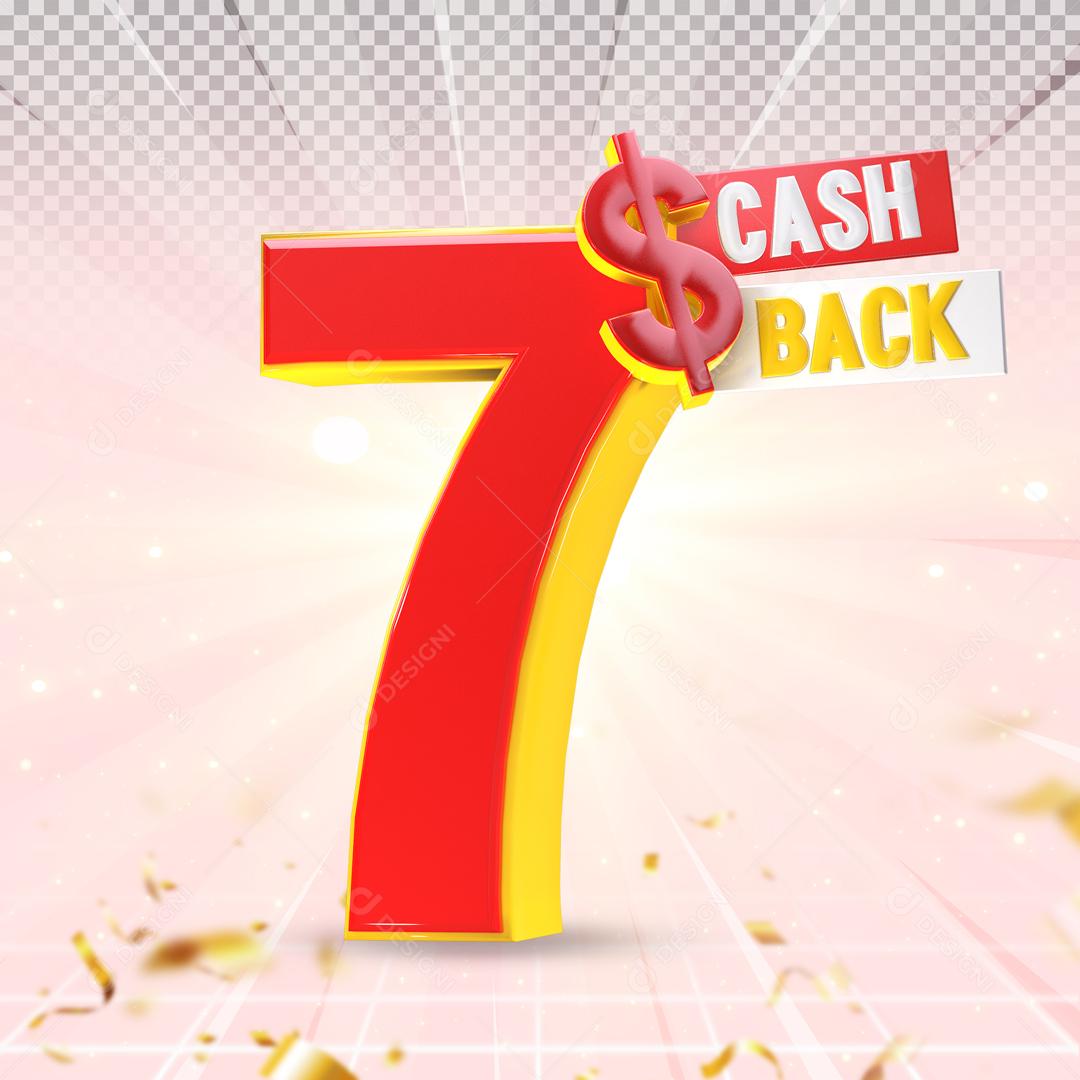 Número 3D Para Composição Vermelho e Dourado Cash Back PSD
