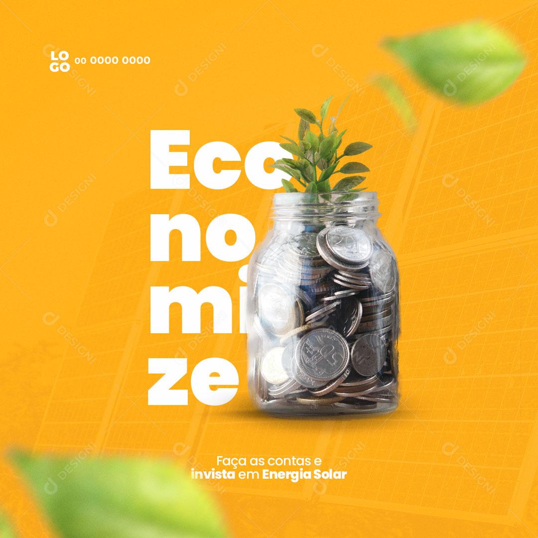 Social Media Energia Solar Economia PSD Editável