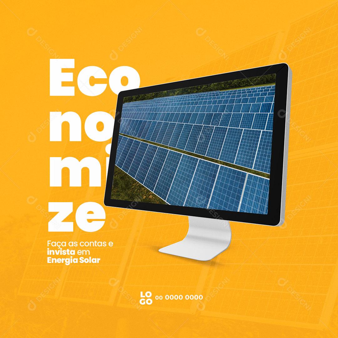 Faça as Contas Invista em Energia Solar Social Media PSD Editável