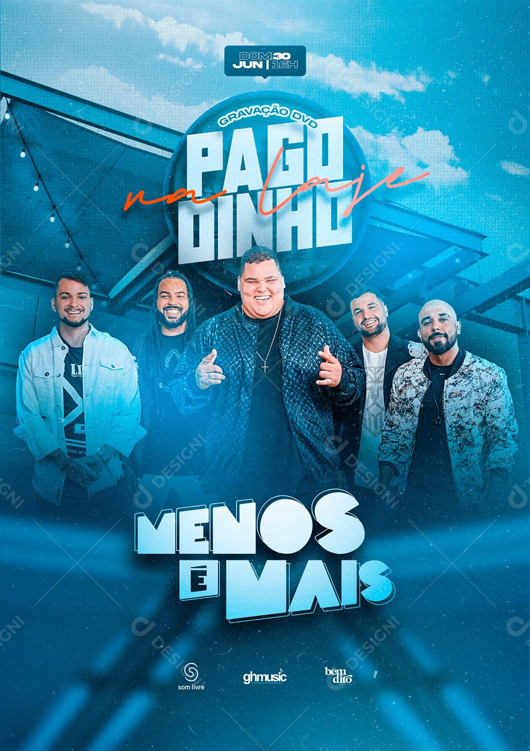 Social Media Pagodinho na Laje Menos é Mais Flyer PSD Editável