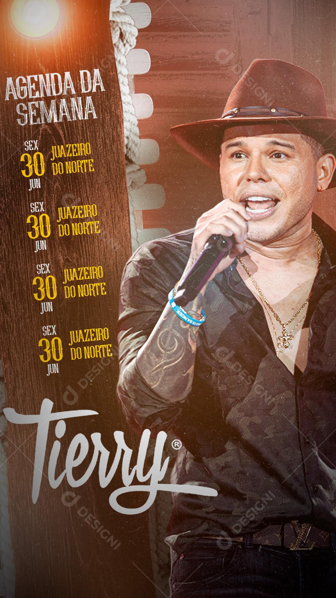 Story Agenda da Semana Tierry Flyer Social Media PSD Editável