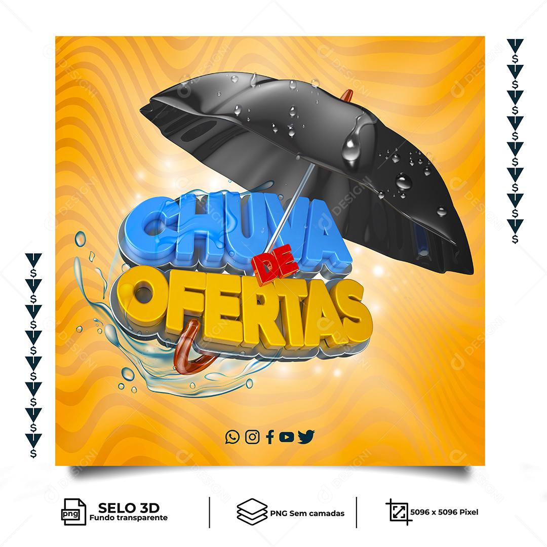 3D Seal Rain of Deals for Composition PNG Transparent No Background