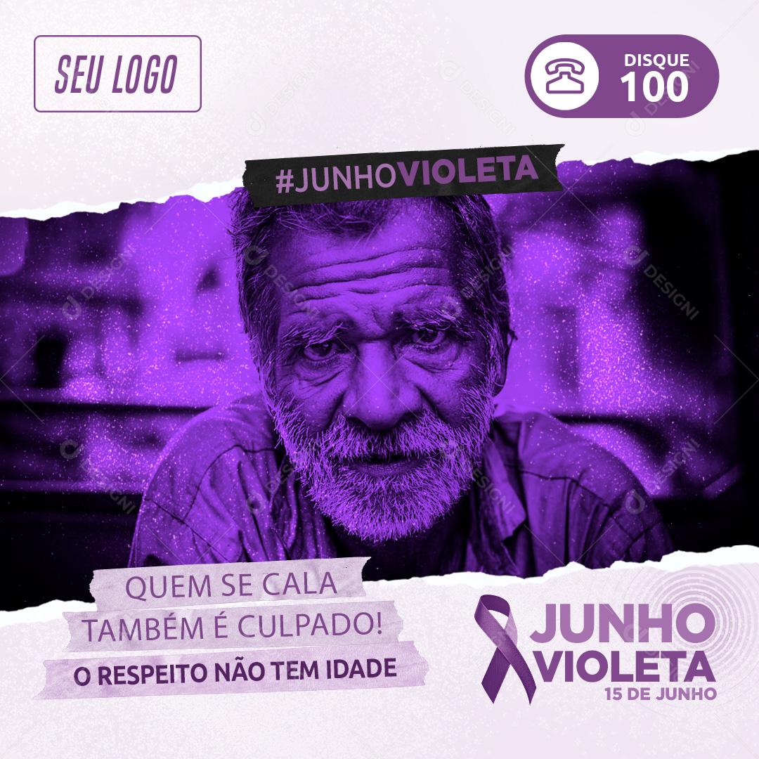 Social Media Junho Violeta Denuncie a Violência PSD Editável