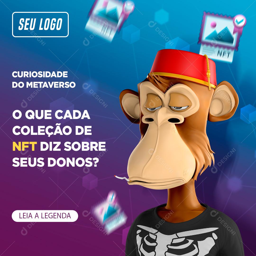 Social Media NFT Curiosidade do Metaverso PSD Editável