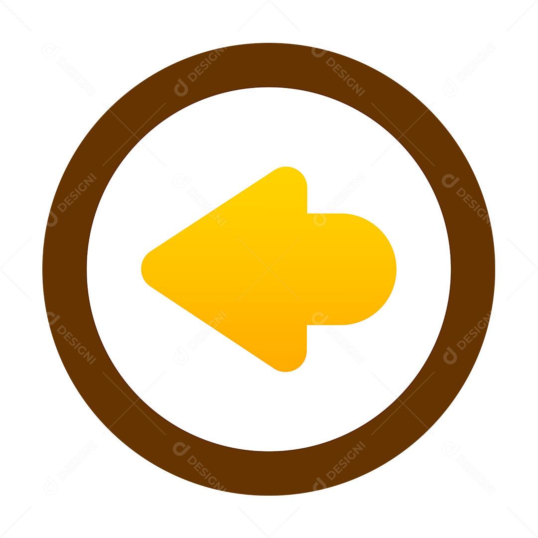 desenho de seta dentro de um circulo para a esquerda