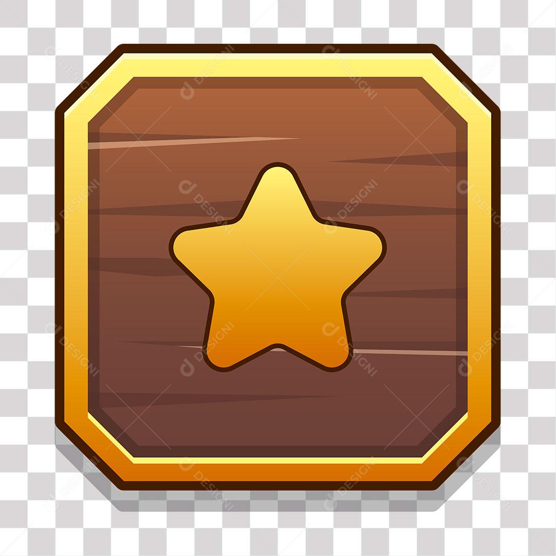 desenho de quadrado com estrela no centro de madeira