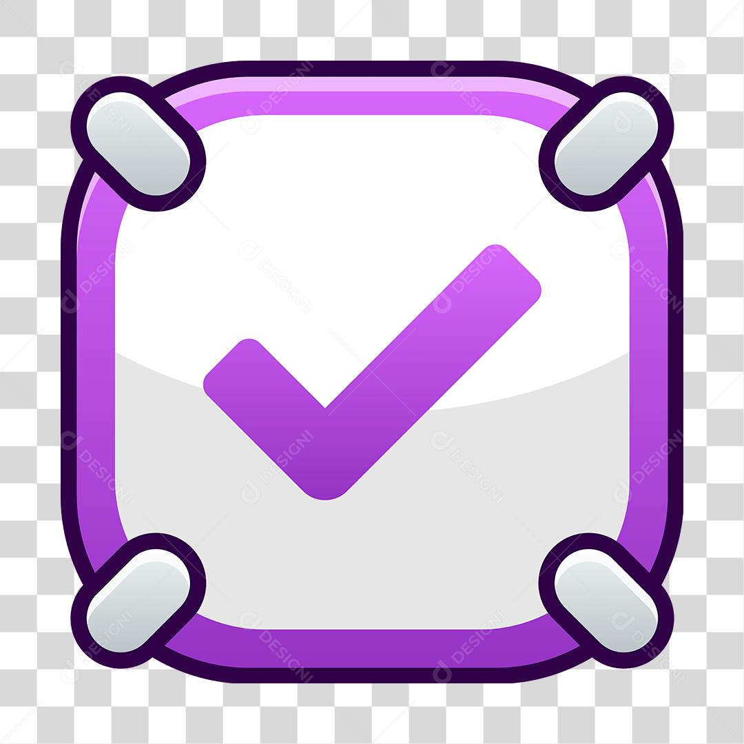 Desenho de botão quadrado v verificado