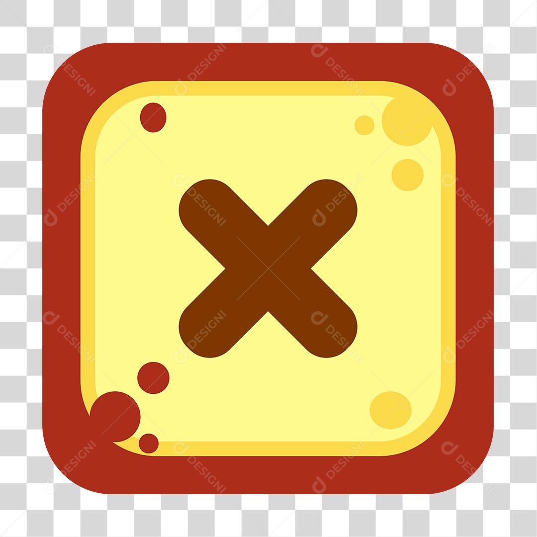 Desenho de botão Templete de jogo X