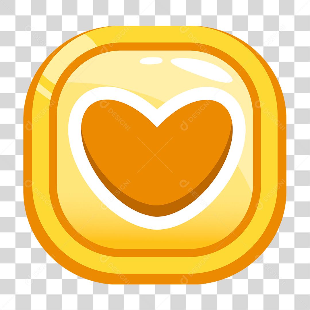 Desenho de botão Templete Jogo Coração