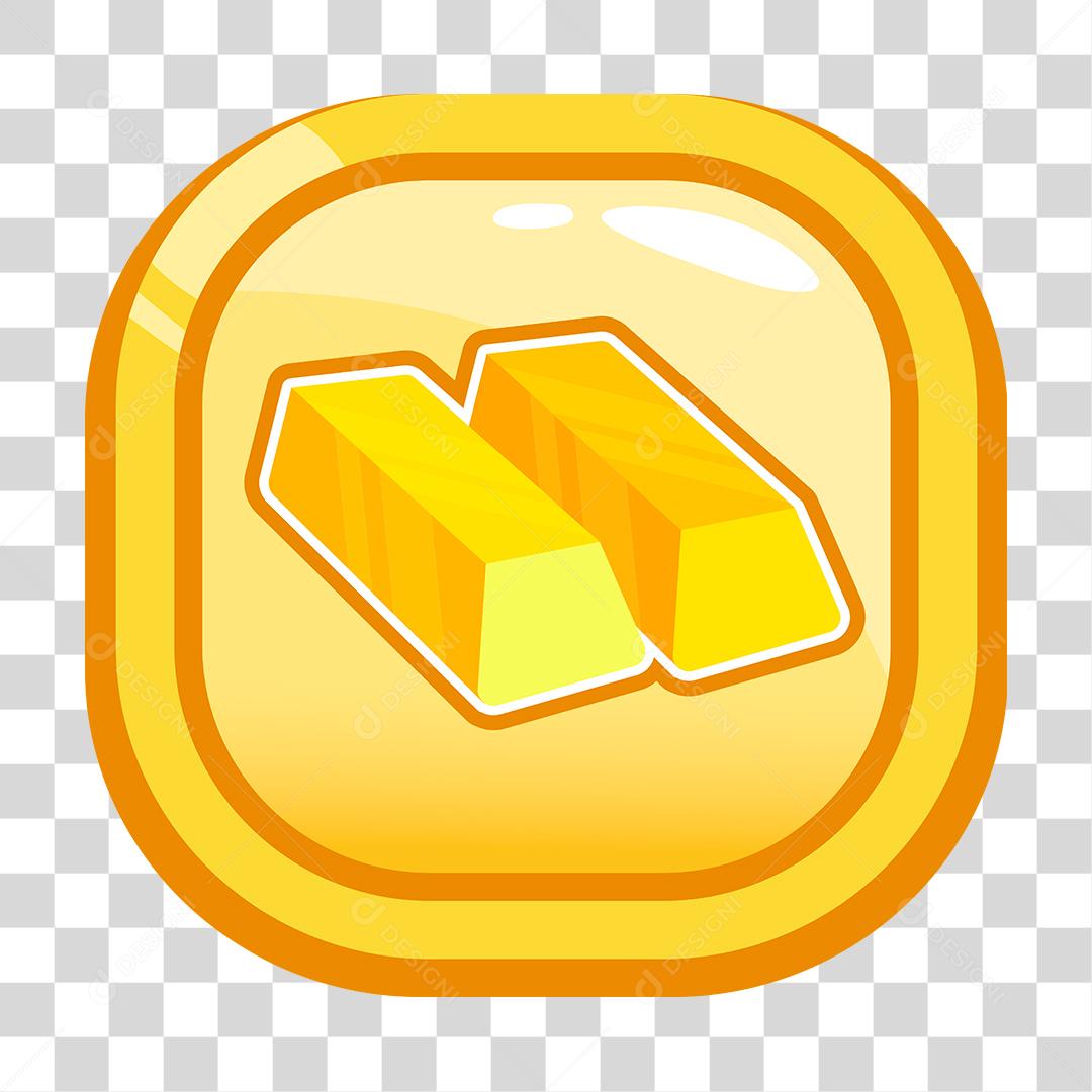 Desenho botao png transparente dourado Conceito ganhou barra de dourado