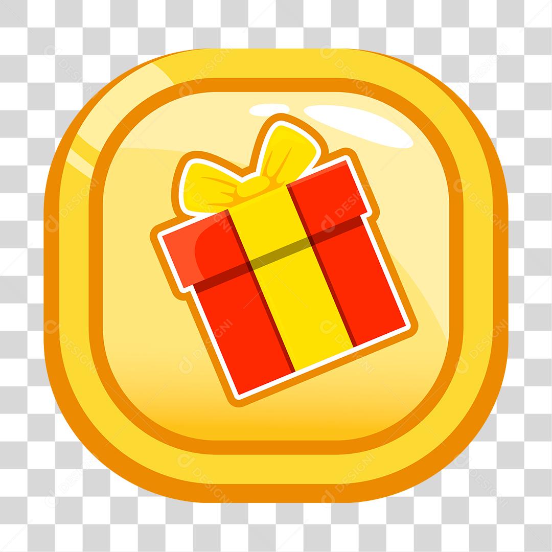 Desenho de botão Templete Jogo Presente