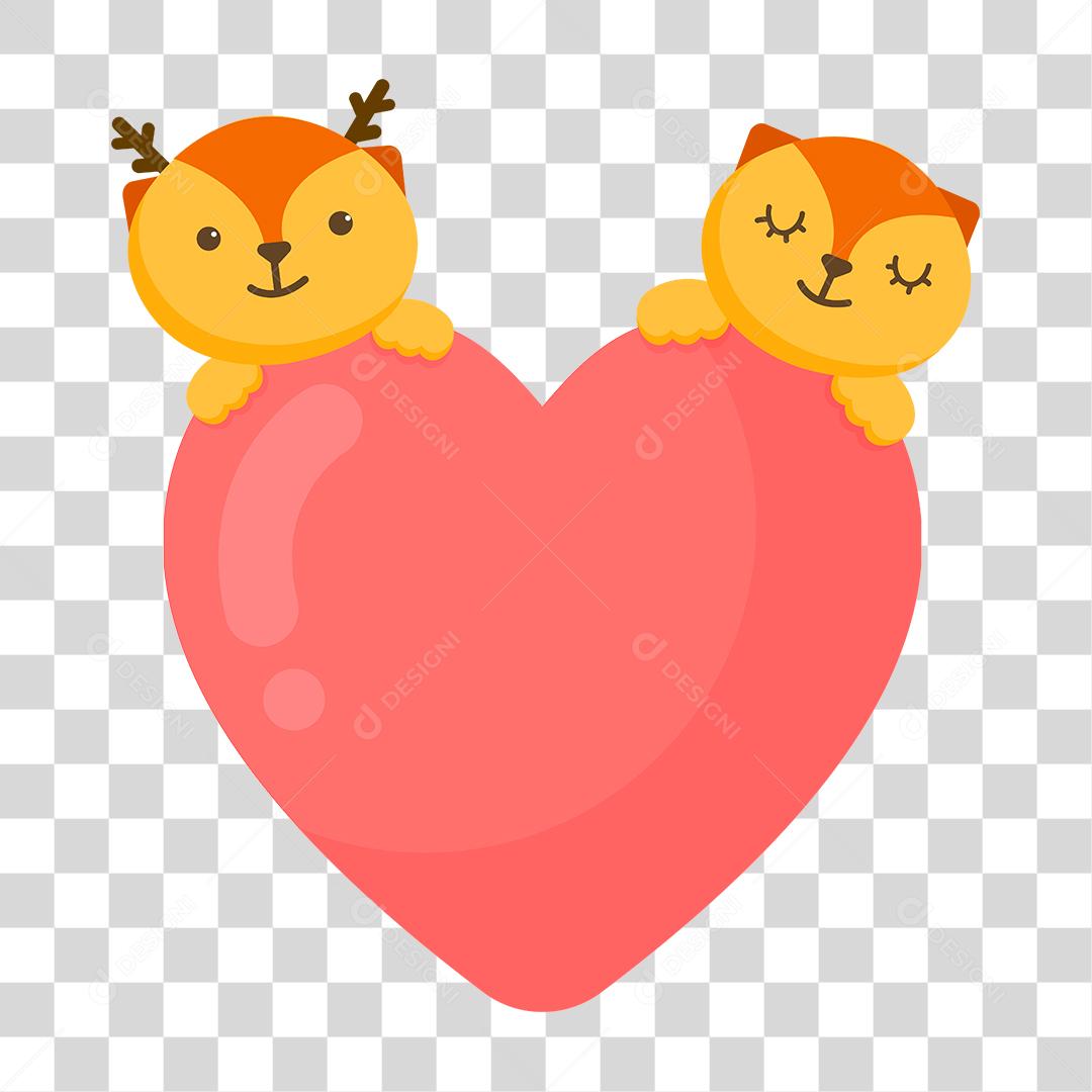 Desenho de cervo animal Conceito casal de animais apaixonados