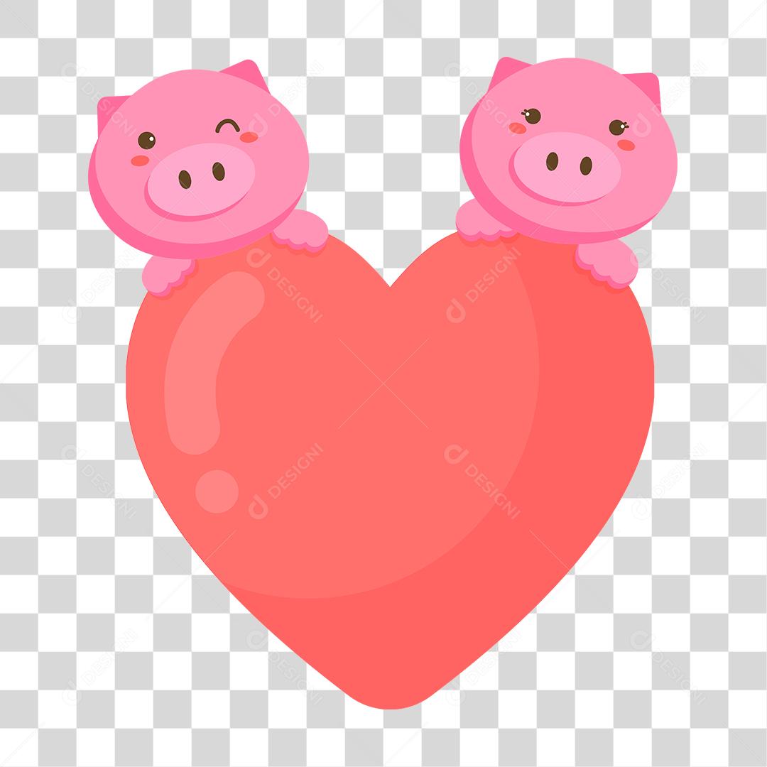 Desenho de porco animal Conceito casal de animais apaixonados