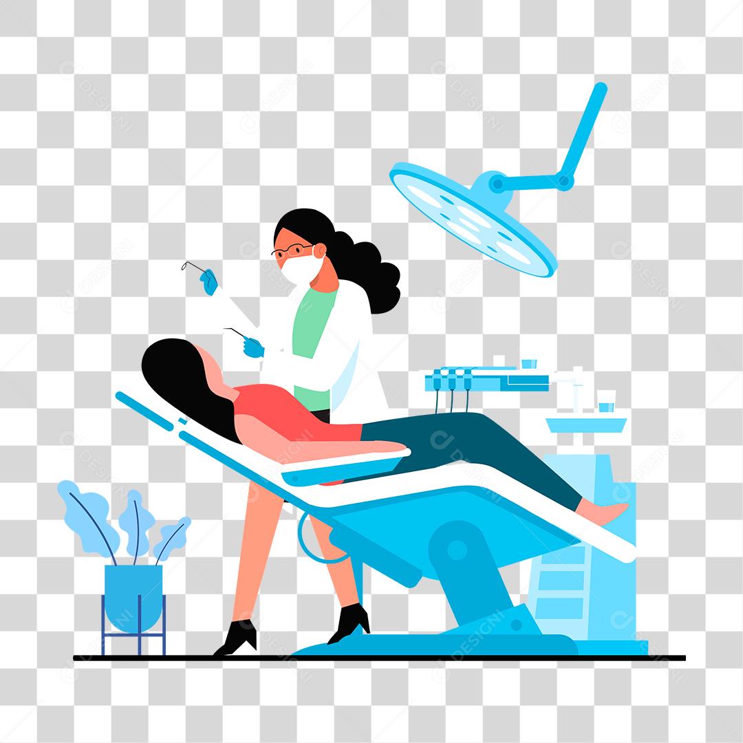 Desenho de uma mulher dentista