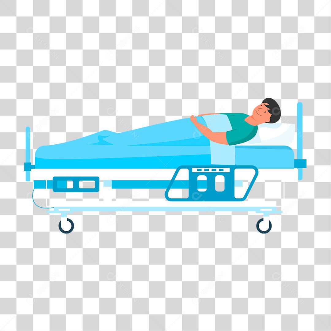 Desenho de paciente encima da maca