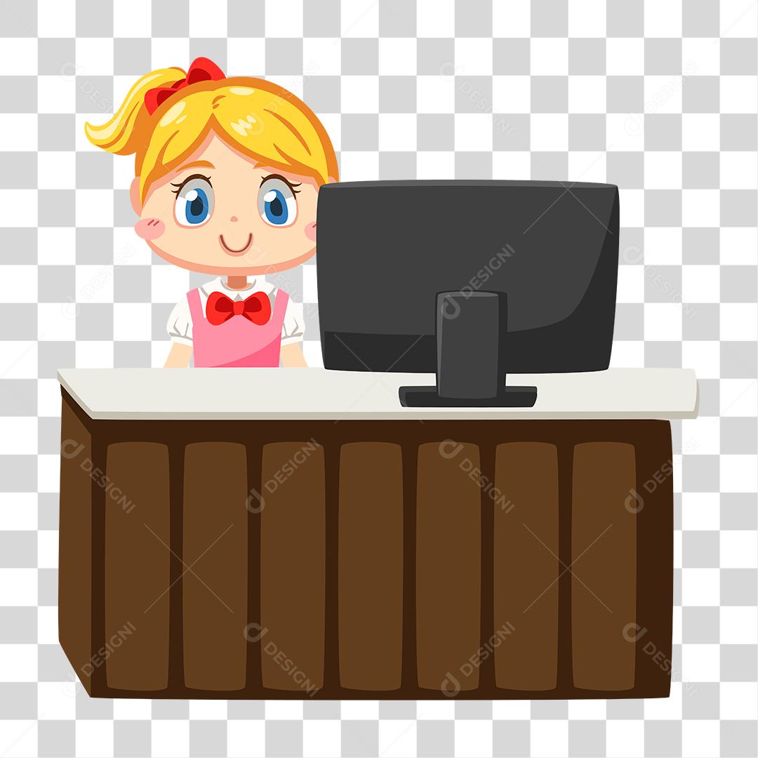 Desenho de atendente balcão