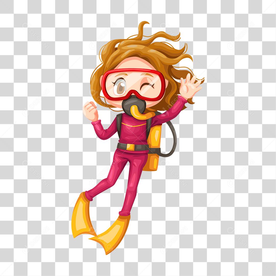 Desenho de mergulhadora