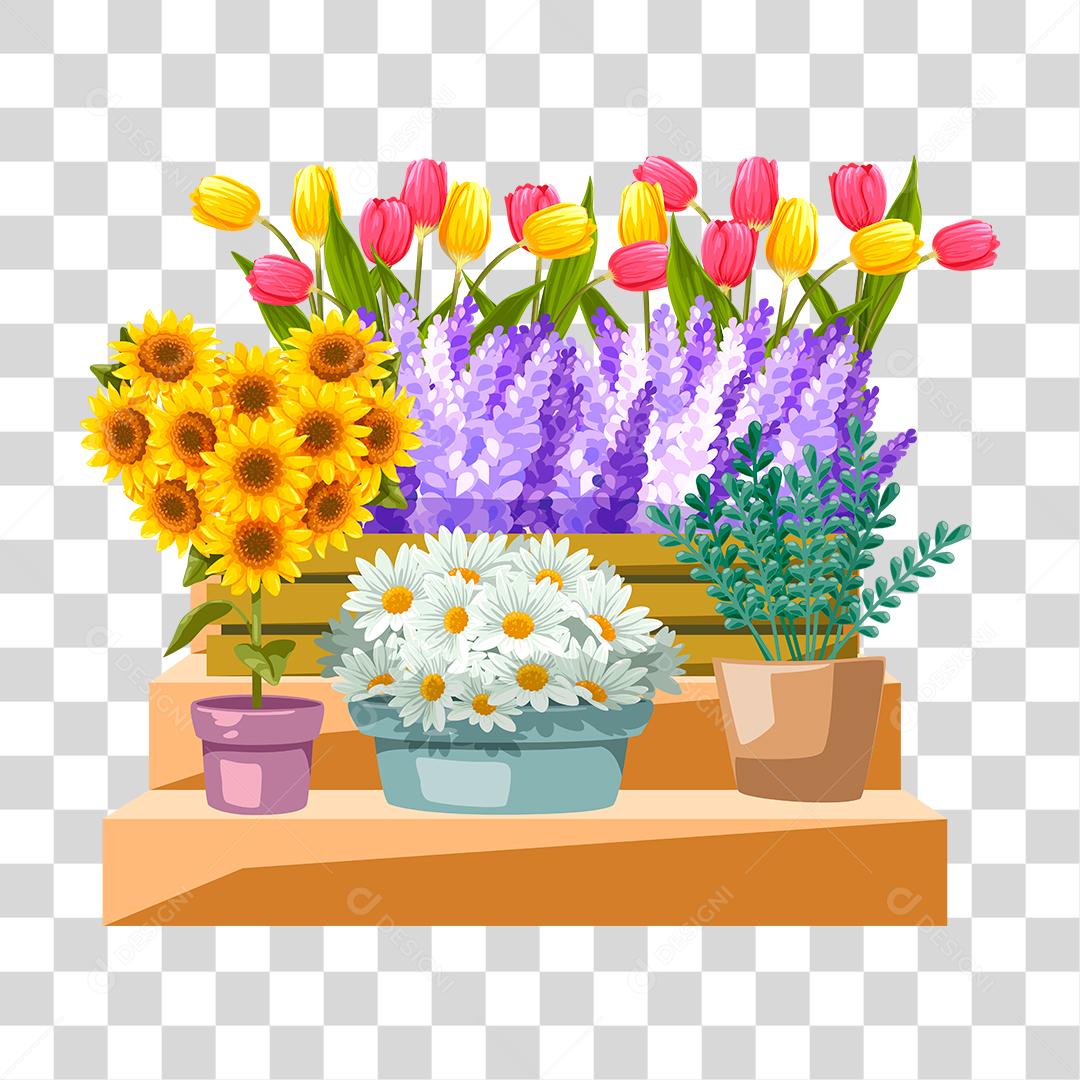 Desenho de jardim flores