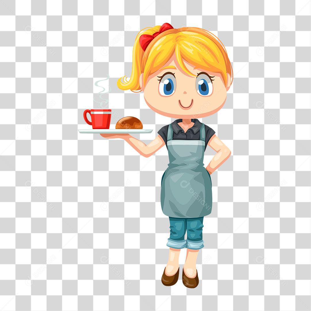 Desenho de mulher usando avental