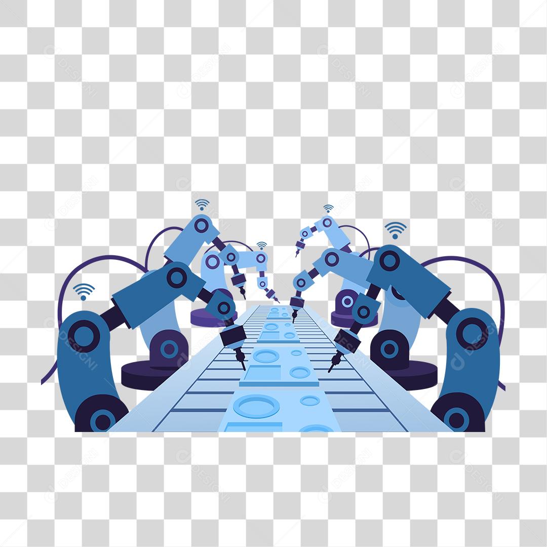 Desenho de robo industrias braços roboticos