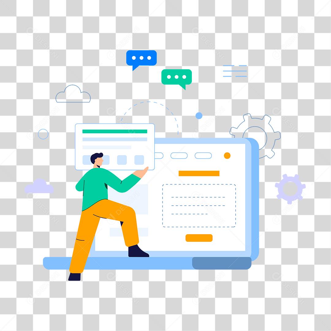 Desenho de homem mandando mensagem