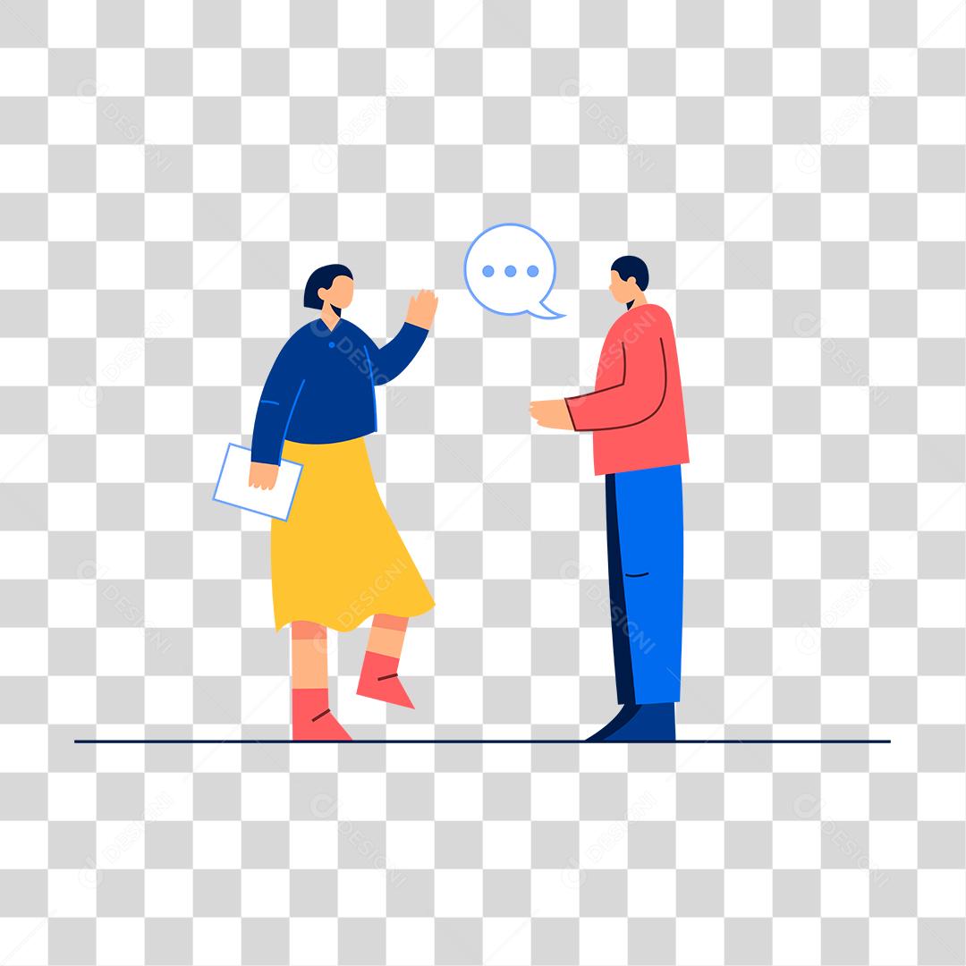 Desenho de pessoa conversando mensagem