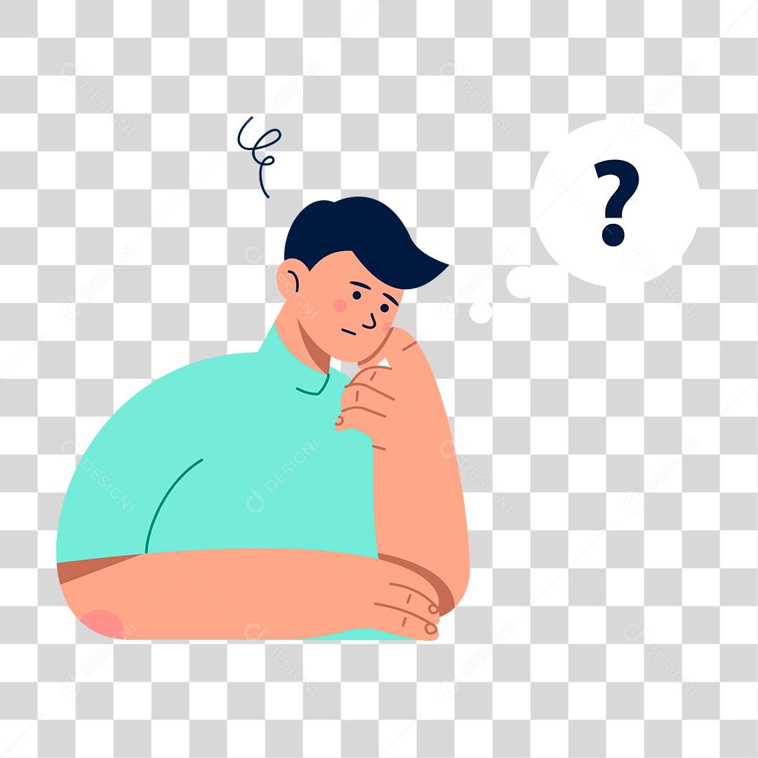 Desenho de pessoa com duvida