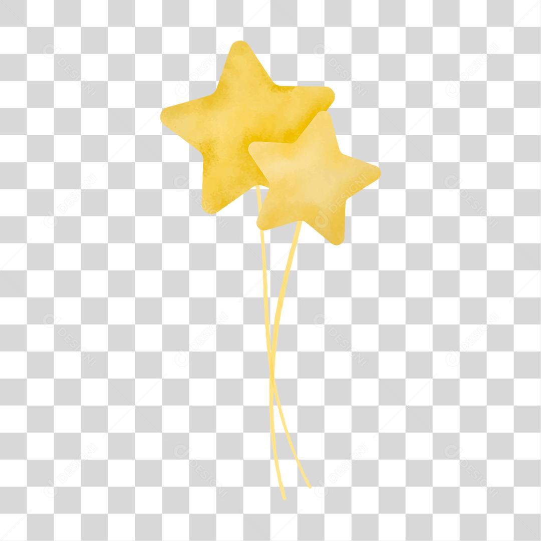 Desenho de balão formato de estrelas