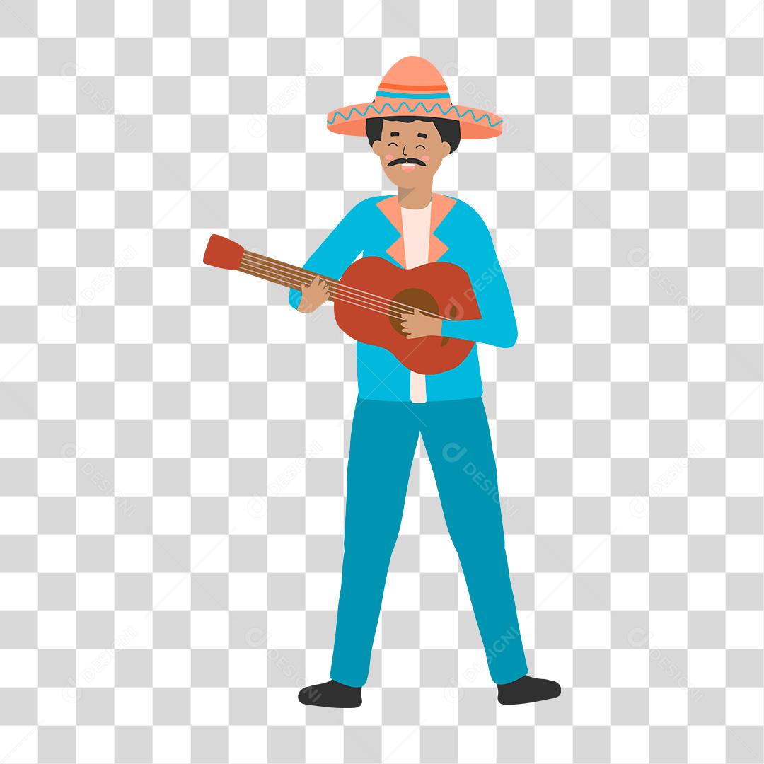 Desenho de homem tocando viola