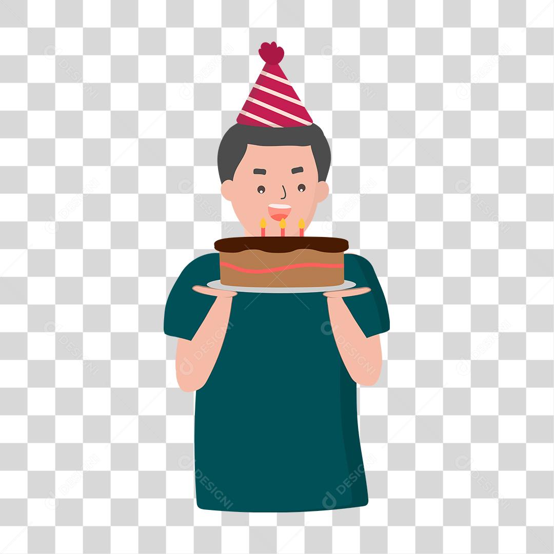 Desenho de homem aniversariante