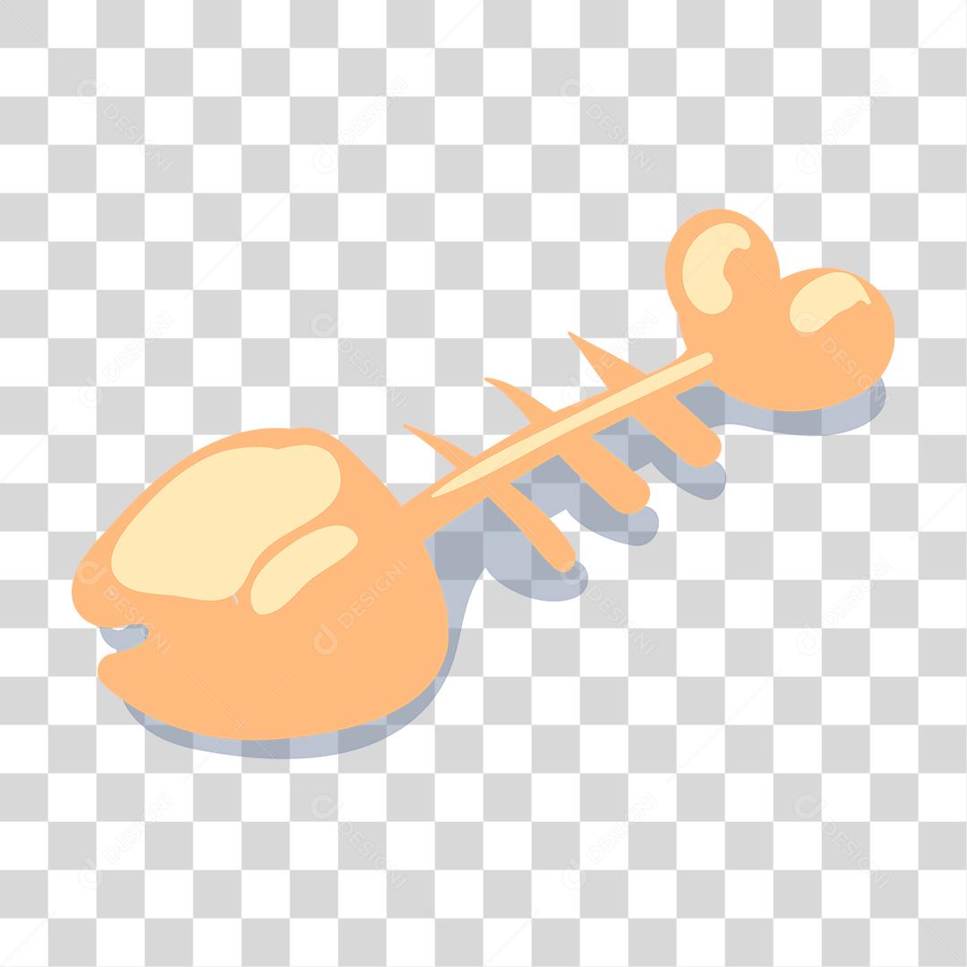 Desenho de esqueleto peixe