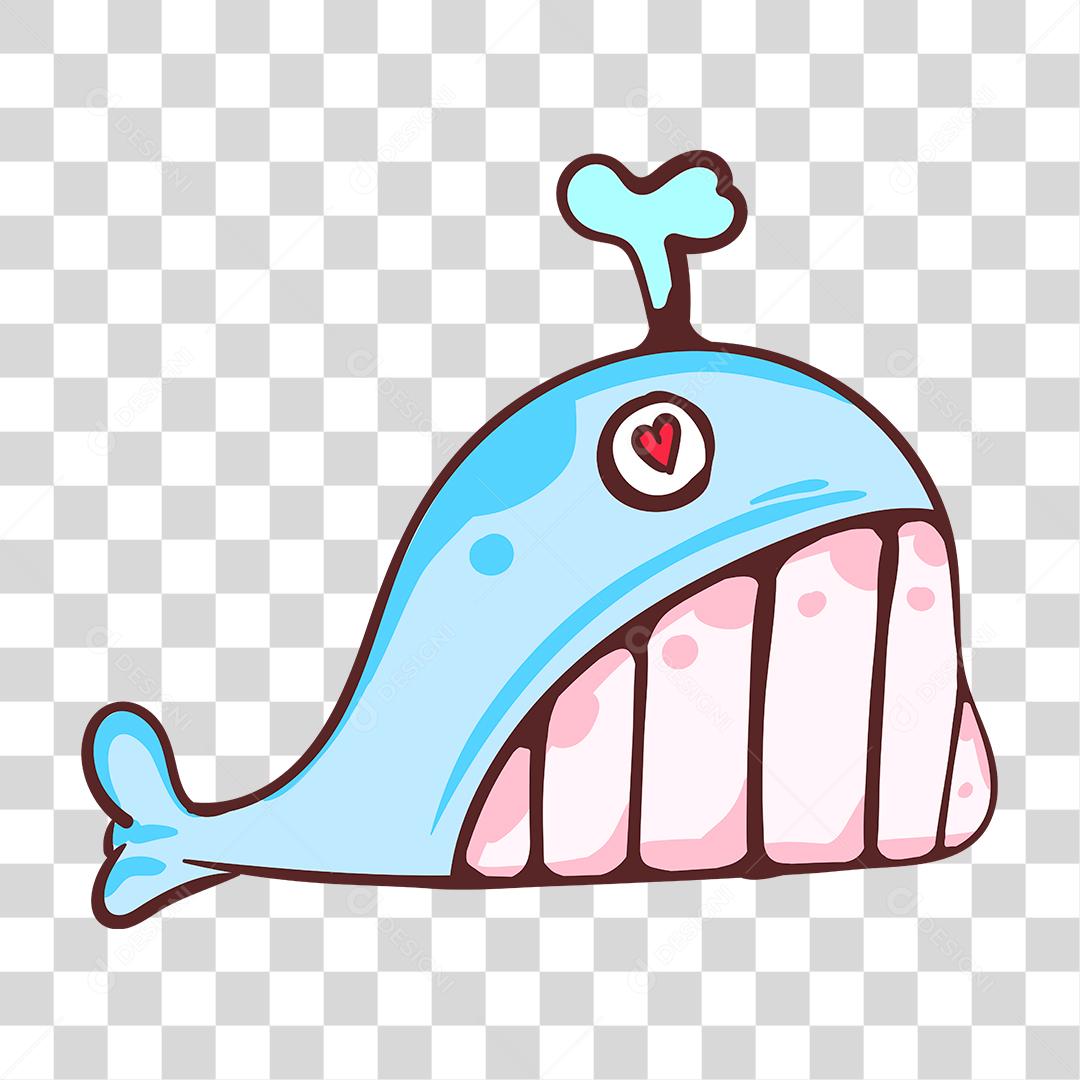 Desenho de baleia animal apaixonado
