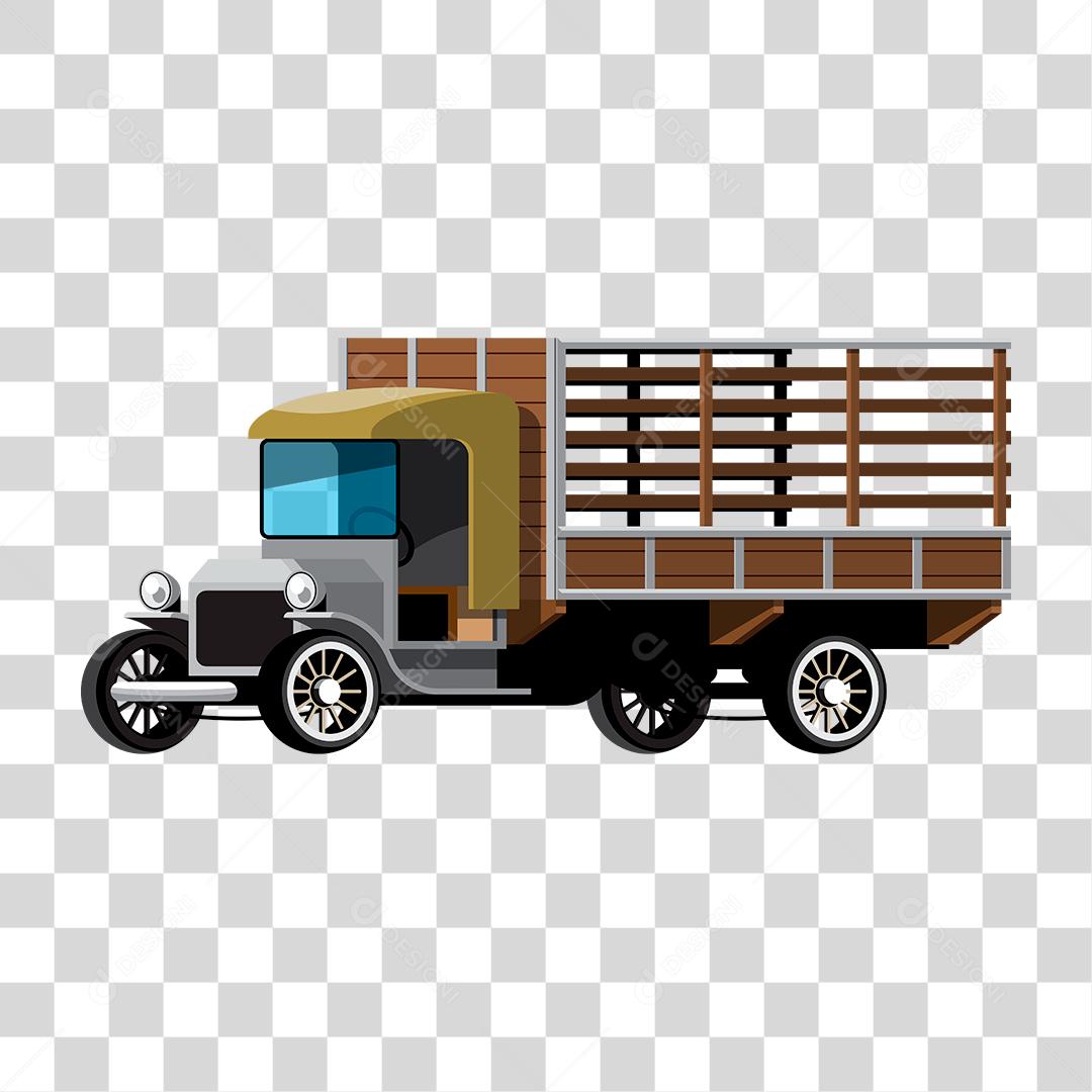 Desenho de um carro com carroceria antigo