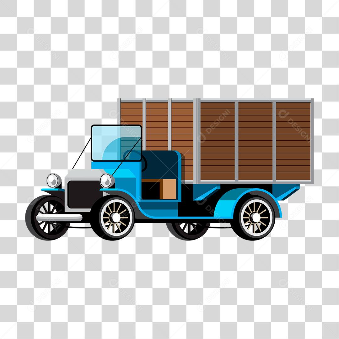 Desenho de um camionete carregado de mercadorias