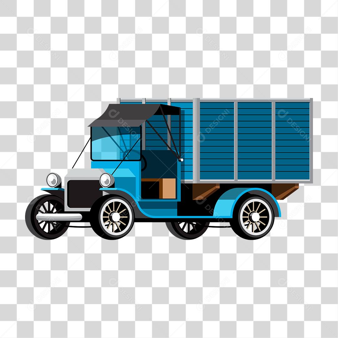 Drawing of a truck loaded with goods