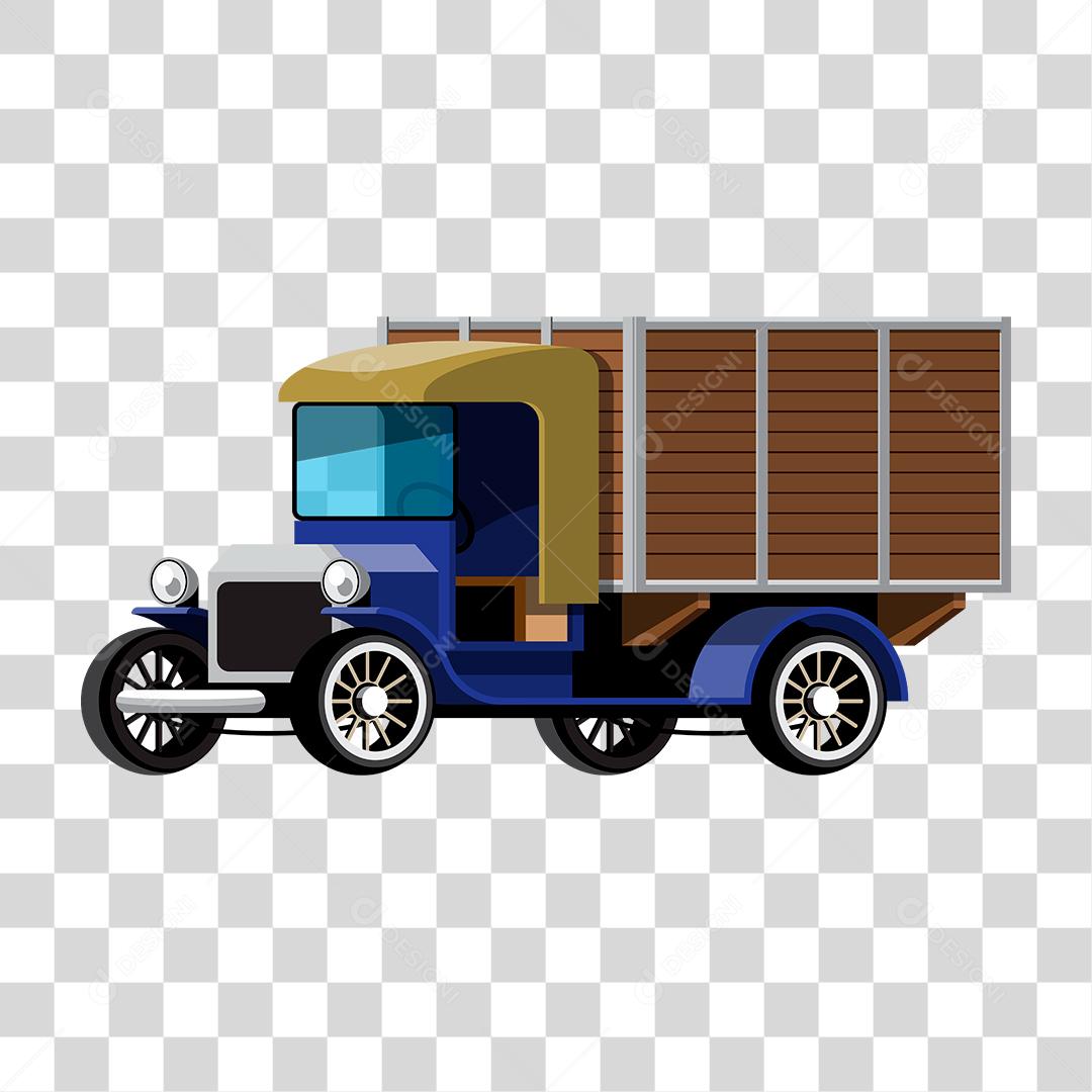 Desenho de um camionete carregado de mercadorias