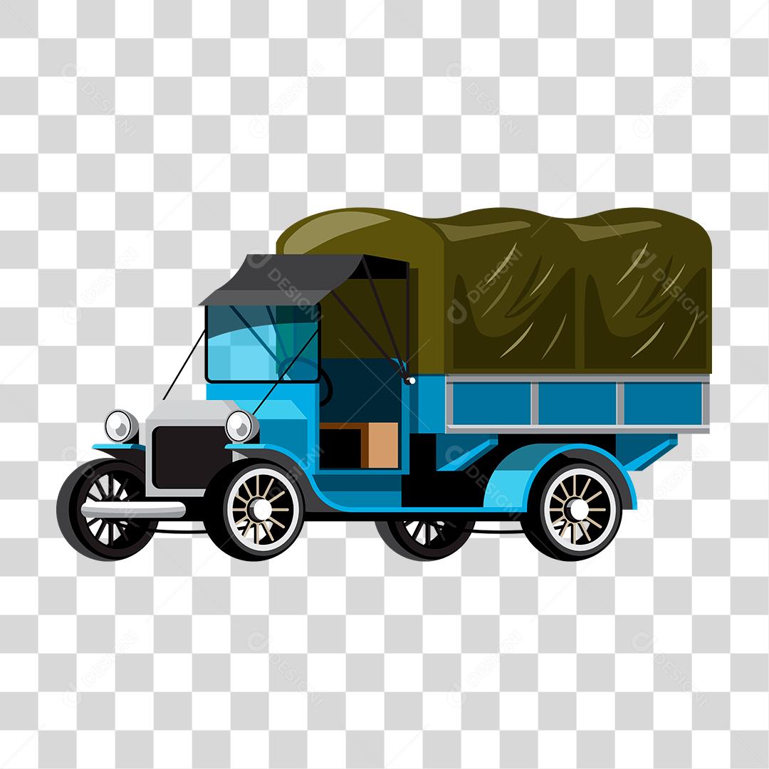 Desenho de um camionete carregado de mercadorias