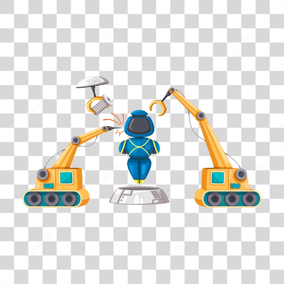 Desenho de robo e quadro rosa