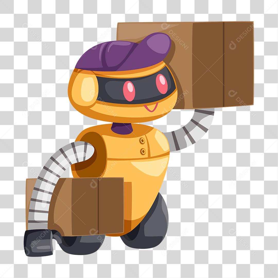 Desenho de robô trabalhando PNG Transparente
