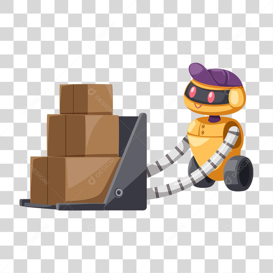 Desenho de robô trabalhando PNG Transparente