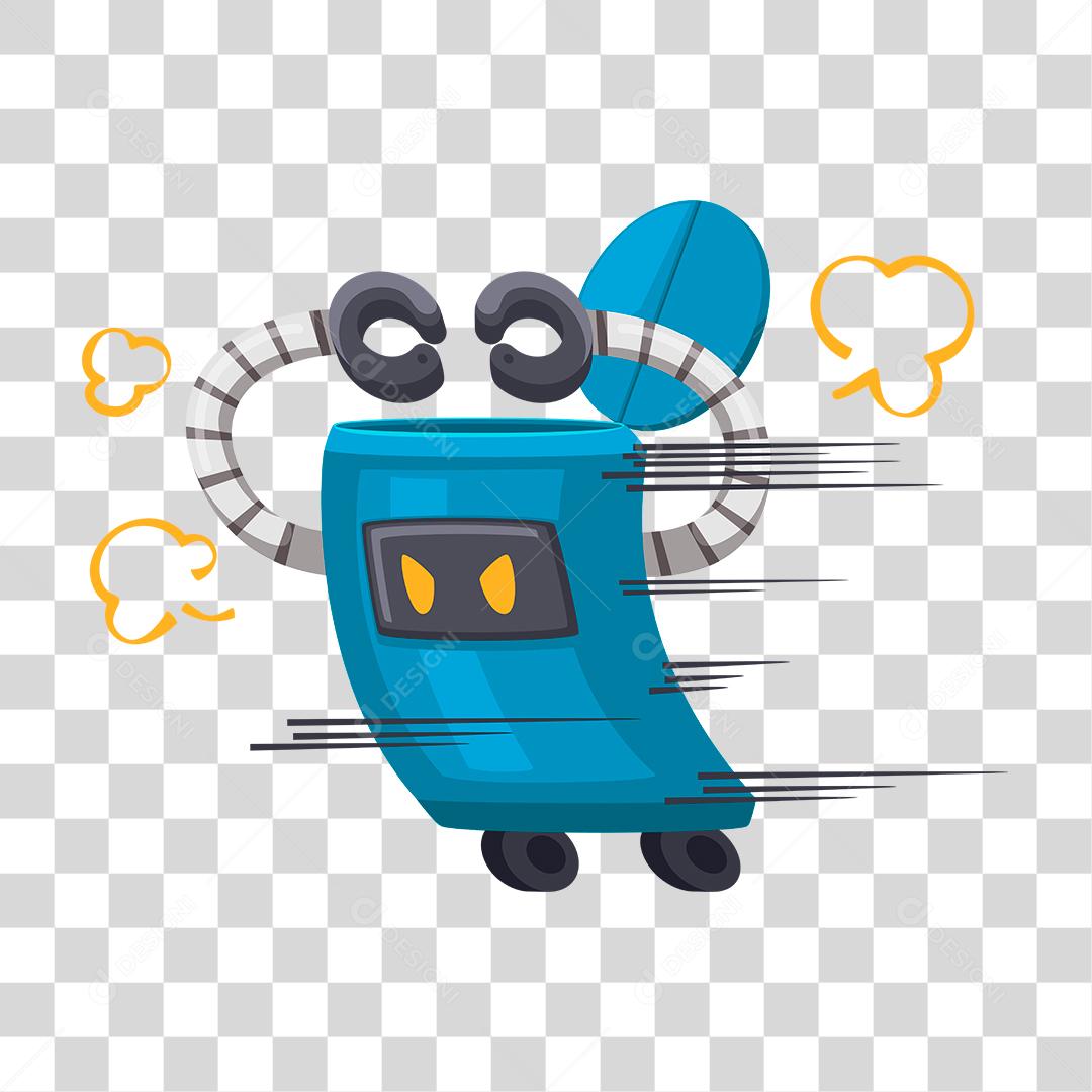 Cartoon robot working PNG Transparent